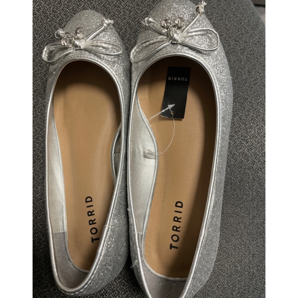 Torrid Grey / Silver All Over Glitter Flats